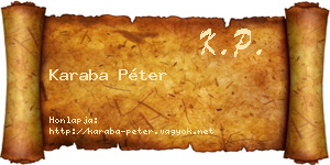 Karaba Péter névjegykártya
